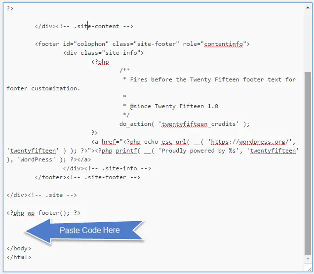 Locating the Wordpress footer template