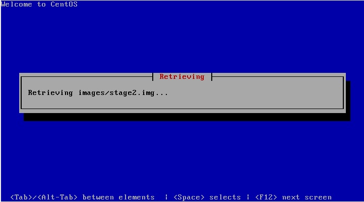 Downloading the first CentOS installation image
