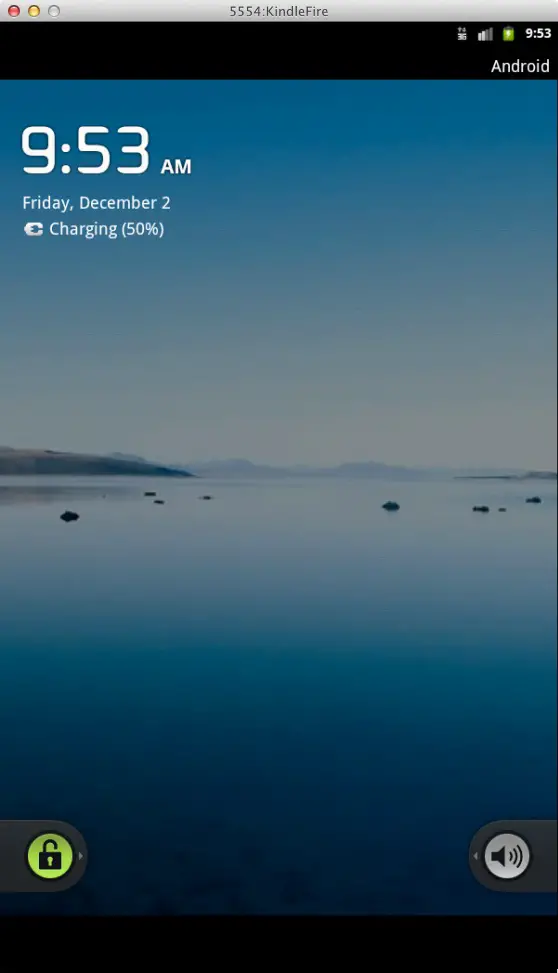 An Android AVD Emulator running