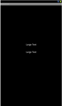 The UI of a touch event example Android application