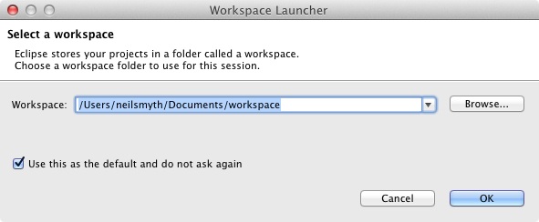 Selecting an Eclipse Workspace