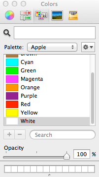 The Xcode 5 color selector