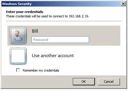 Windows Serevr 2008 Remote Desktop Security Screen