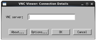 The VNC viwer connection dialog