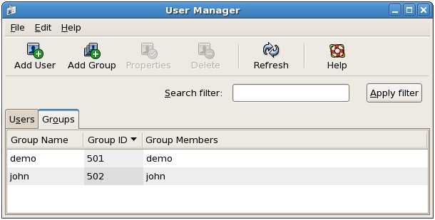 Reviewing Groups on RHEL 5