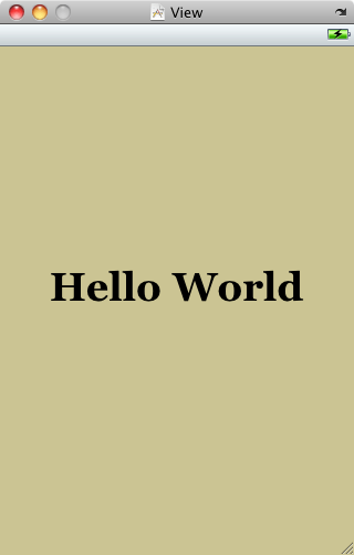The HelloWorld example layout completed in Interface Builder