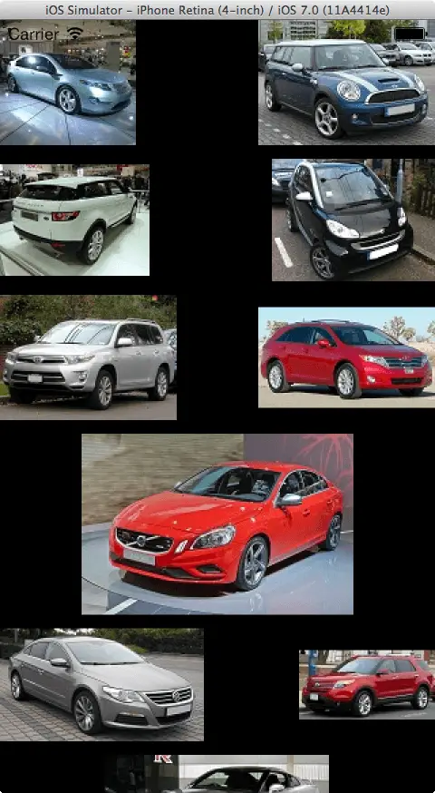 An iOS 7 CollectionView example with images correctly scaled