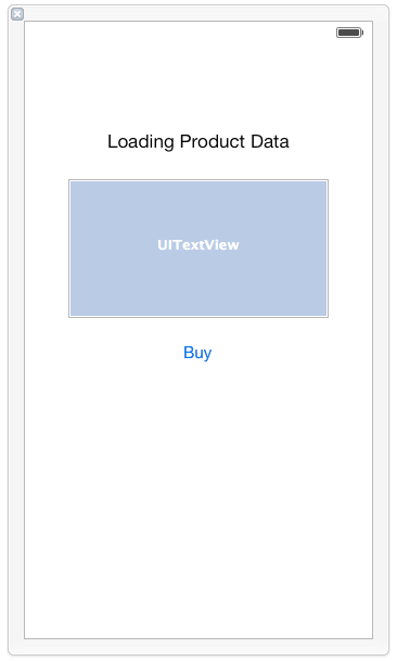The user interface layout for an iOS 7 in app purchase app