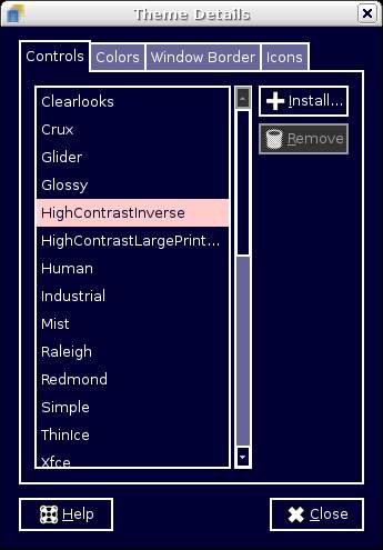 The GNOME Inverse Contrast Color Sheme