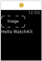 The scene layout for a example WatchKit app
