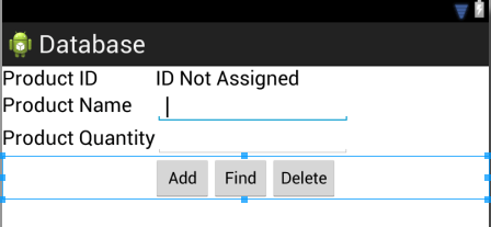 The UI of an Android TableLayout example