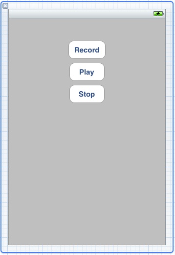 the example record app iPhone interface in Xocde 4