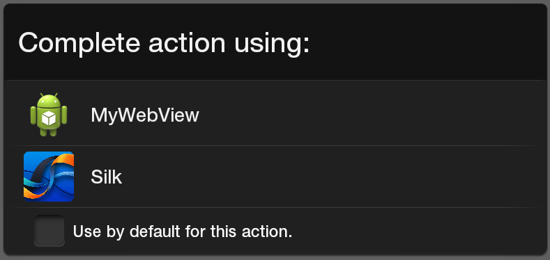 Android providing a choice of matccing activities for an implicit intent
