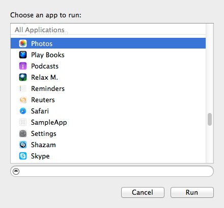 Xcode 6 choose photo ext host app.png