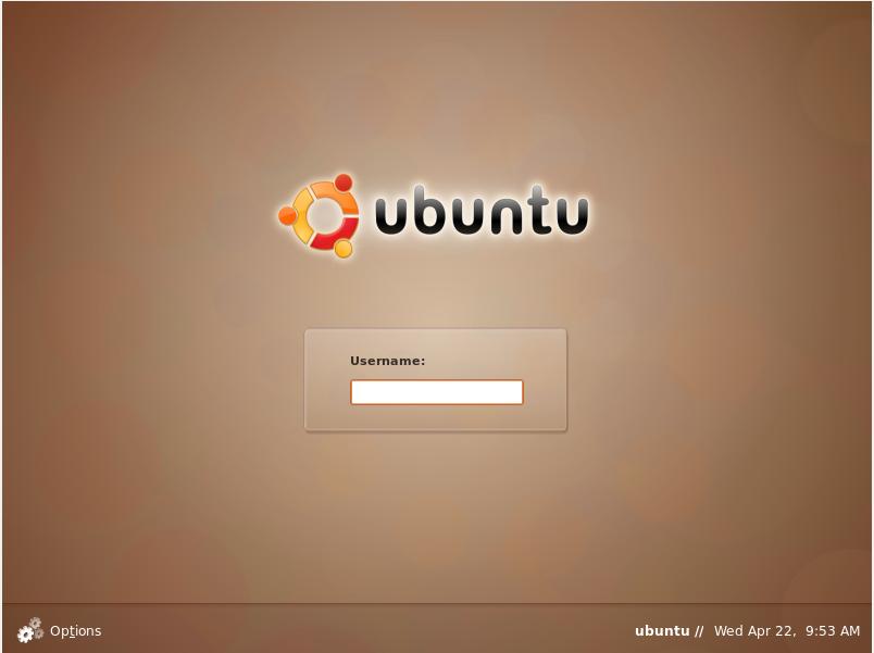 The Ubuntu GNOME Desktop Login Screen