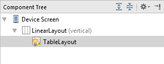 A TableLayout in the Android Studio Designer Component Tree