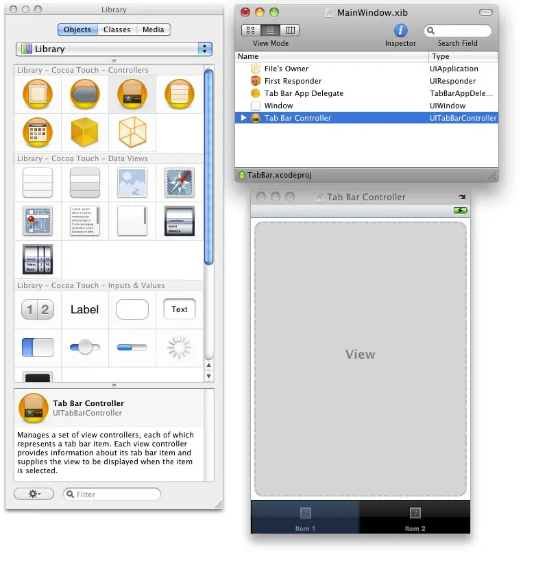 Adding a UITabBarController to an iPhone iOS 4 app