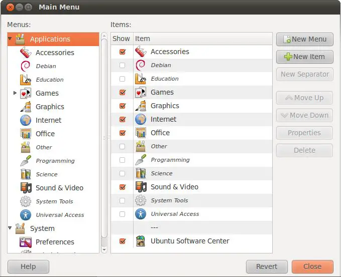 Editing the Ubunt GNOME desktop menu system