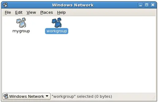 A listing of Windows workgroups detected by Samba on CentOS