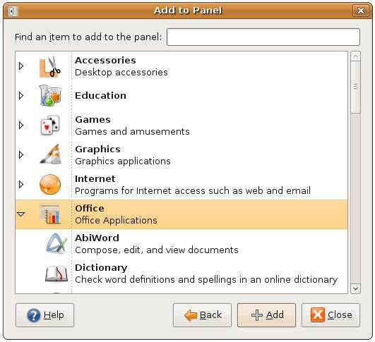 Adding an application to a Ubuntu desktop panel
