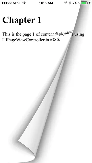 An example iOS 9 UIPageViewController app running