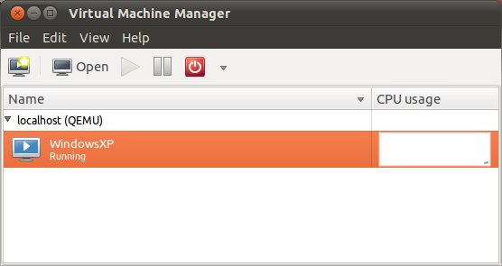 Virtual machine running in virt-manager window