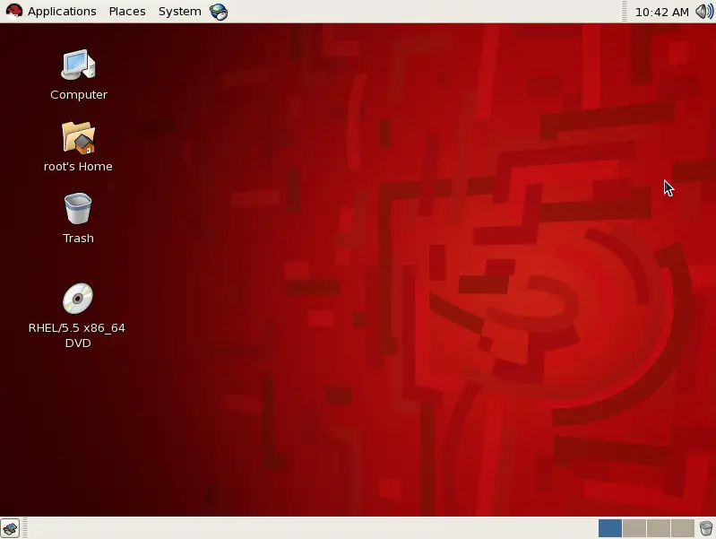 The Red Hat Enterprise Linux 5 GNOME desktop