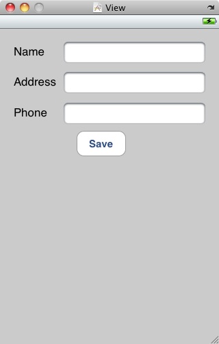 The layout of the iPhone archiving application in Interface Builder