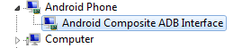 Android device connected to Windows as an Android Composite ADB Interface