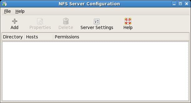 The Fedora NFS configuration tool
