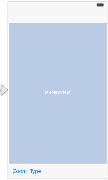 The UI for an iOS 7 MapView example App