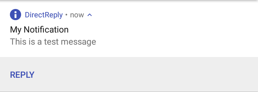 An Android notification with a Reply action button