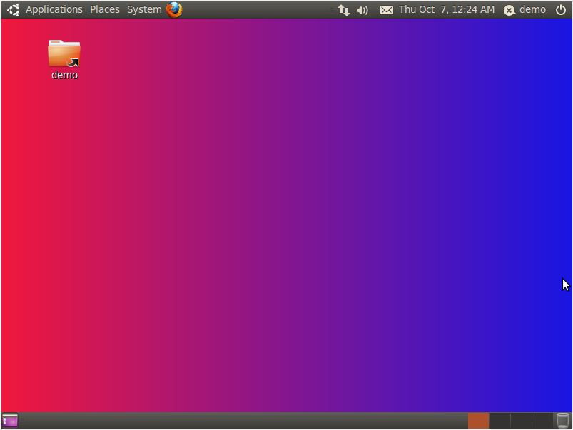 The Ubuntu 10.10 desktop background with a custom gradient