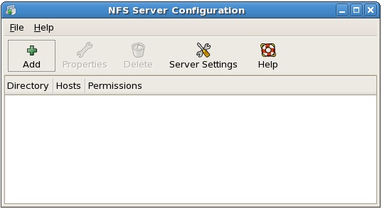 The CentOS NFS Configuration tool