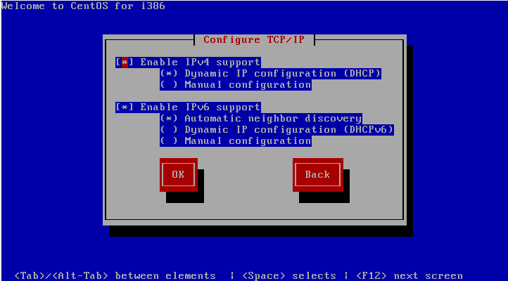 CentOS 6 network installation network settings