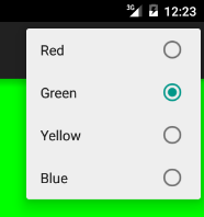 A checkable overflow menu created in Android Studio