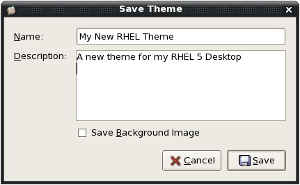 Saving a custom RHEL desktop theme