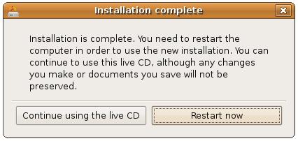 UBuntu Linux Installation Complete