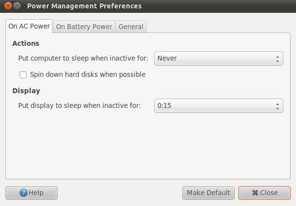 The Ubuntu 11.04 power management dialog