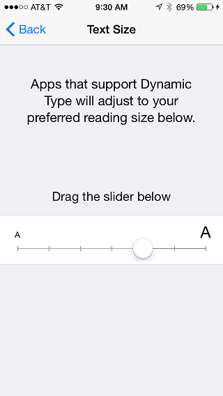 Setting the Dynamic type size in iOS 8