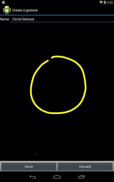 Drawing a gesture in the Android Gesture Builder app