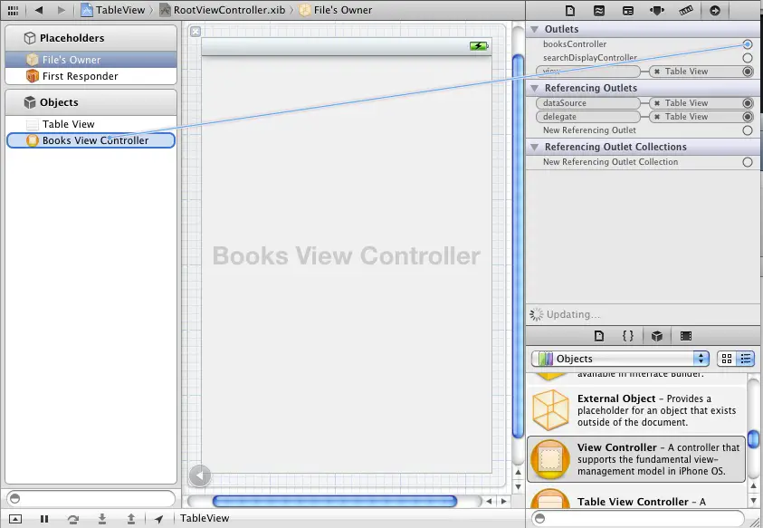 Establishing an outlet connection in Xcode
