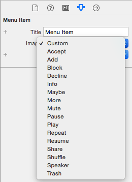 Selecting the menu item image