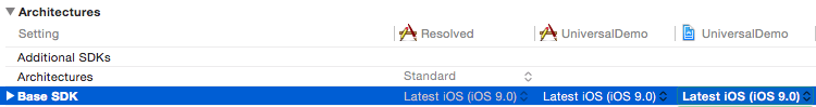 Xcode 7 set base sdk.png