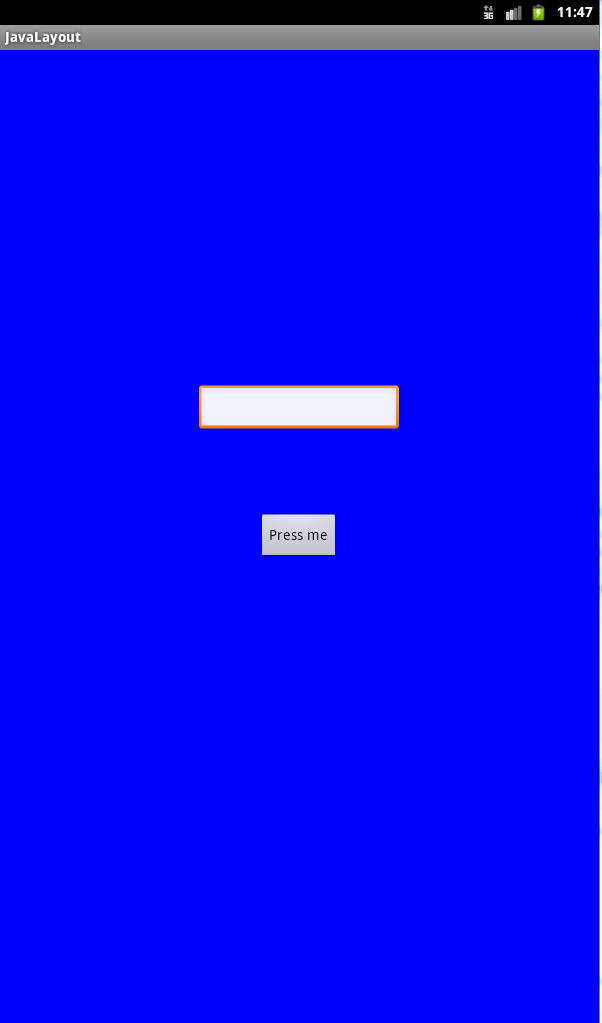 An Android activity UI developed in Java
