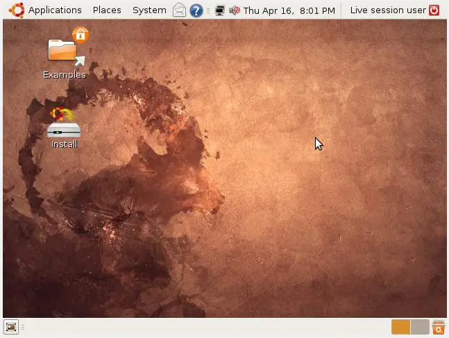 Ubuntu Linux Initial Installation Screen