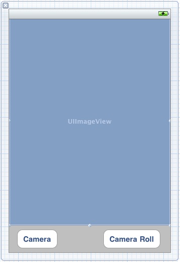 The user interface for an iPhone iOS 5 camera based example application