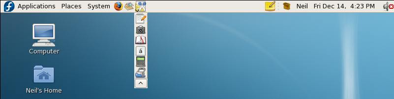 Accessory Menu added as a Drawer on the Fedora Panel