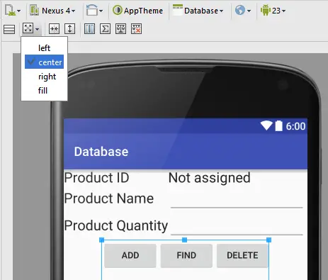 Android studio tablelayout center gravity 1.4.png