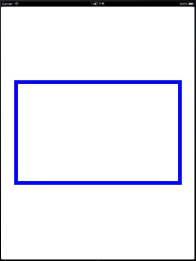 A rectangle drawn with Quartz 2D on an iPad